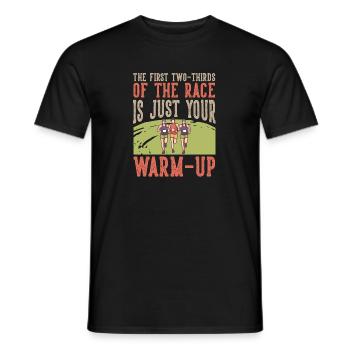 Sprinter les deux tiers, c’est s’échauffer, courir - T-shirt homme - noir - Devant - AI Model Male 178 light (178cm)