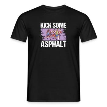 Joggen, Kick, Asphaltlaufen, - Männer T-Shirt - Schwarz - Vorne - AI Model Male 178 light (178cm)