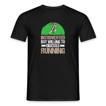 Marathon Willing To Discuss Running - Men's T-Shirt - black - Front - AI Model Male 178 light (178cm)