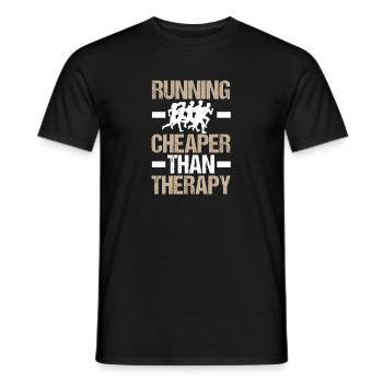 Moins cher que le jogging thérapeutique - T-shirt homme - noir - Devant - AI Model Male 178 light (178cm)