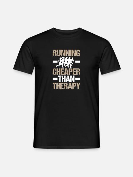 Cheaper Than Therapy Jogging Running - Men's T-Shirt - black
