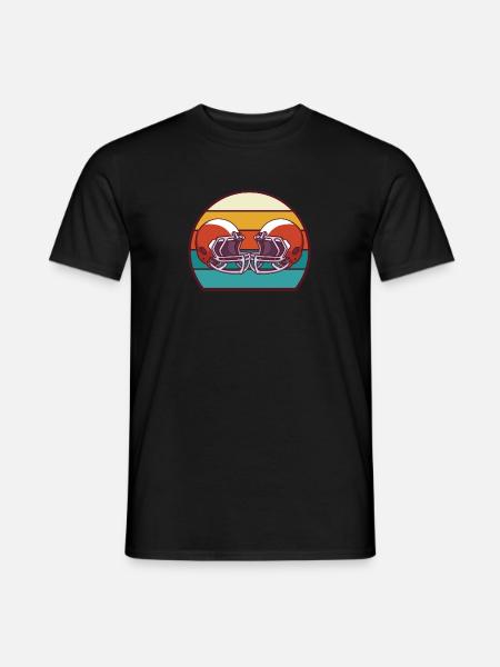 Rugby Retro Sunset Helmet Football - Men's T-Shirt - black