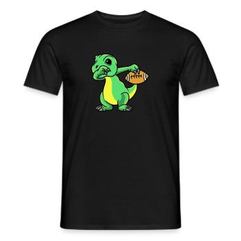 Sport Rugby Fußballer Dino Fußball - Männer T-Shirt - Schwarz - Vorne - AI Model Male 178 light (178cm)