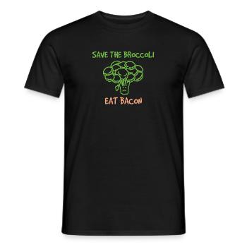 Retten Sie den Brokkoli Eat Bacon Schweinefleisch Speck - Männer T-Shirt - Schwarz - Vorne - AI Model Male 178 light (178cm)
