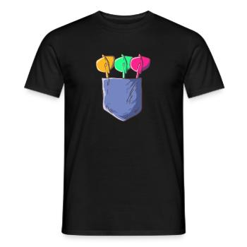 Fléchette Dart Dart Fléchette de poche - T-shirt homme - noir - Devant - AI Model Male 178 light (178cm)