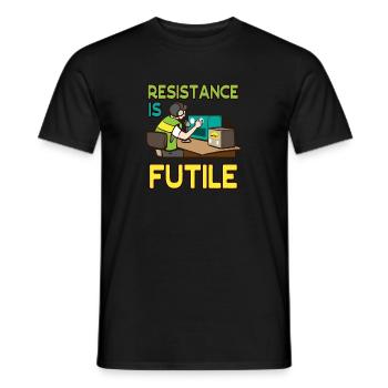 Amateur Resistance Futile Ham Radio - Men's T-Shirt - black - Front - AI Model Male 178 light (178cm)