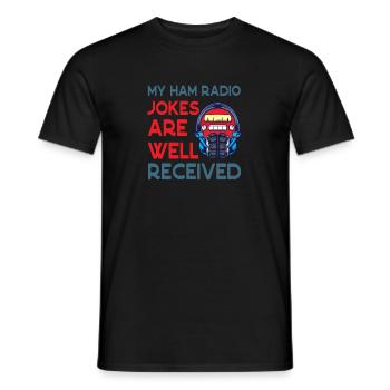 Radiowitze kommen im Amateurfunk gut an - Männer T-Shirt - Schwarz - Vorne - AI Model Male 178 light (178cm)