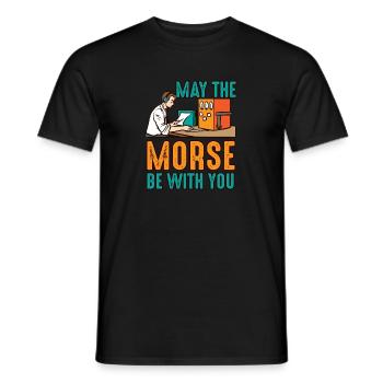 Amateur Morse Be mit Amateurfunk - Männer T-Shirt - Schwarz - Vorne - AI Model Male 178 light (178cm)
