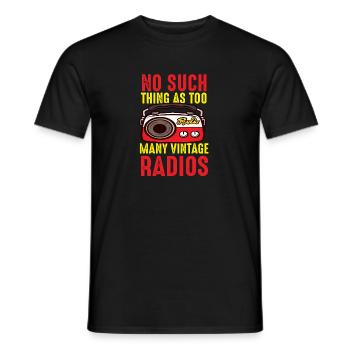 Amateur Many Vintage Radios Ham Radio - Men's T-Shirt - black - Front - AI Model Male 178 light (178cm)
