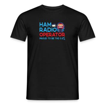 Amateur Proud To Be The 0.2% Ham Radio - Men's T-Shirt - black - Front - AI Model Male 178 light (178cm)