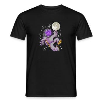 Basket Baller Astronaut Moon Basketball - Men's T-Shirt - black - Front - AI Model Male 178 light (178cm)
