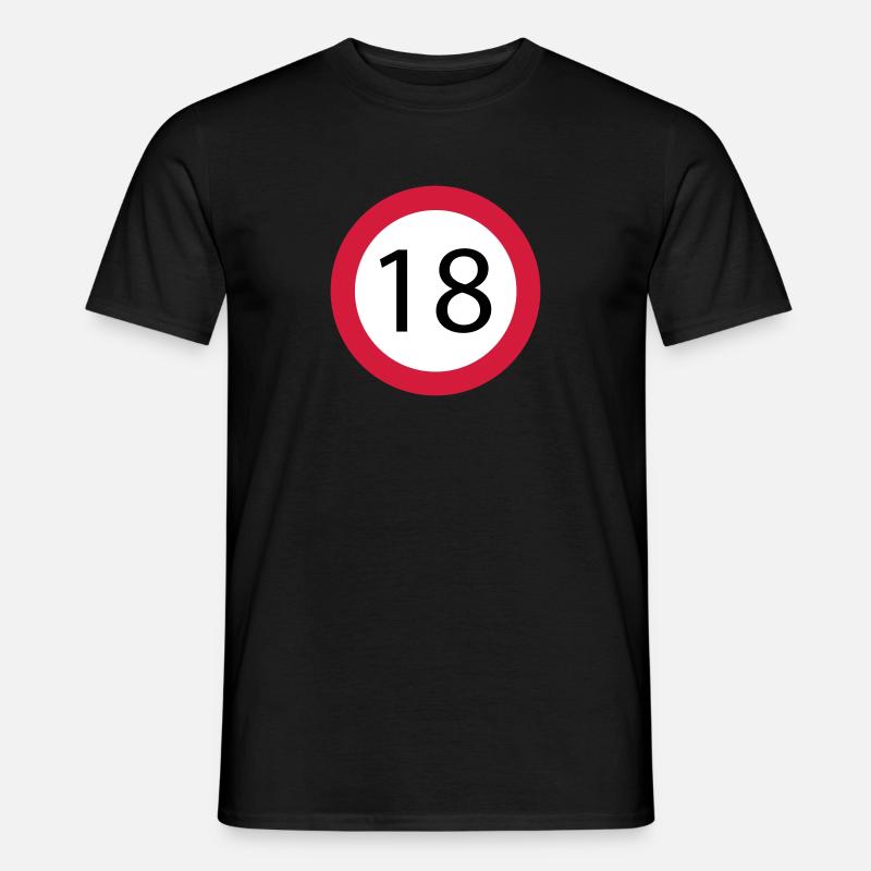 18 - Männer T-Shirt - Schwarz