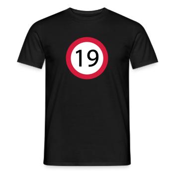 19 - Men's T-Shirt - black - Front - AI Model Male 178 light (178cm)