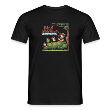 Bird Watching - Legally Stalking Nature - Men's T-Shirt - black - Front - AI Model Male 178 light (178cm)