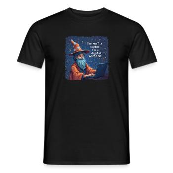 I'm Not a Coder I'm a Digital Wizard Programmierer - Männer T-Shirt - Schwarz - Vorne - AI Model Male 178 light (178cm)