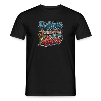 Pêche - La meilleure excuse pour une bière - T-shirt homme - noir - Devant - AI Model Male 178 light (178cm)