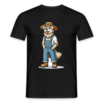 Cute Dog Farmer - Männer T-Shirt - Schwarz - Vorne - AI Model Male 178 light (178cm)