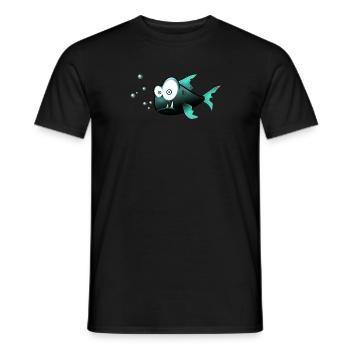 T-shirt de poisson drôle - T-shirt homme - noir - Devant - AI Model Male 178 light (178cm)