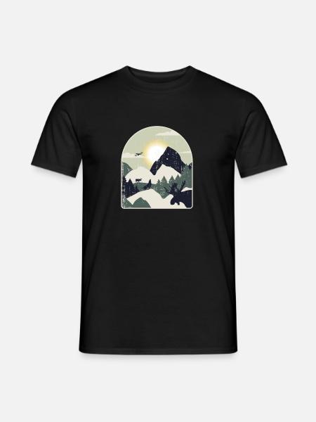 Nature Forest Mountains Hiking - Men's T-Shirt - black