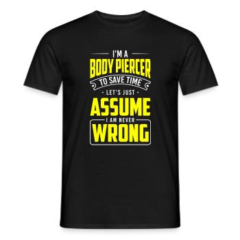 Piercing Tattoo Ring - Men's T-Shirt - black - Front - AI Model Male 178 light (178cm)