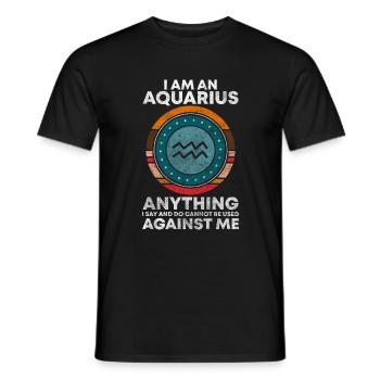 Signe du zodiaque Janvier Astrologie Mois de naissance - T-shirt homme - noir - Devant - AI Model Male 178 light (178cm)