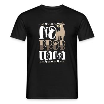 Lama Lamas Wolle - Männer T-Shirt - Schwarz - Vorne - AI Model Male 178 light (178cm)