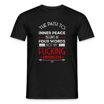 Problèmes, Plaisir, Humour Devise - T-shirt homme - noir - Devant - AI Model Male 178 light (178cm)