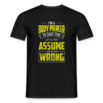 Künstler Kunst Piercingstudio Stecker - Männer T-Shirt - Schwarz - Vorne - AI Model Male 178 light (178cm)