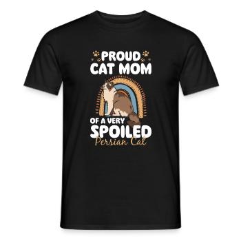 Perser Katze Katzendame Katzenfreund Pfote - Männer T-Shirt - Schwarz - Vorne - AI Model Male 178 light (178cm)
