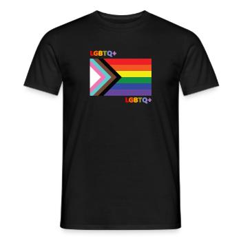 LGBTQ FLAG - Men's T-Shirt - black - Front - AI Model Male 178 light (178cm)