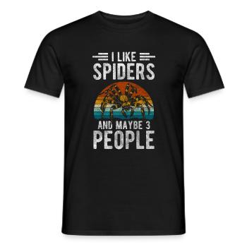 Spiders Arachnid Tarantula Insect - Men's T-Shirt - black - Front - AI Model Male 178 light (178cm)