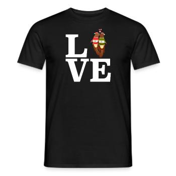 Love Otter Couple Laid Noël - T-shirt homme - noir - Devant - AI Model Male 178 light (178cm)