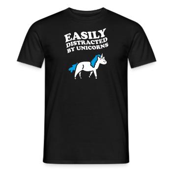 Facilement distrait par le dicton de licorne de licorne - T-shirt homme - noir - Devant - AI Model Male 178 light (178cm)