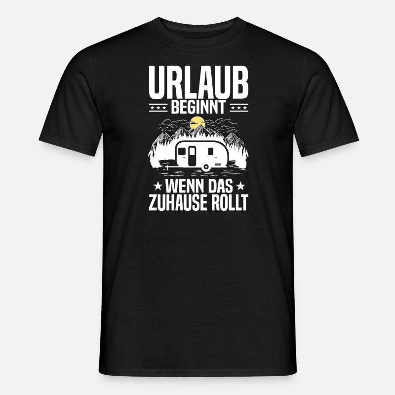 witzige Camping Sprüche Wohnwagen Sprüche Campen - Männer T-Shirt - Schwarz