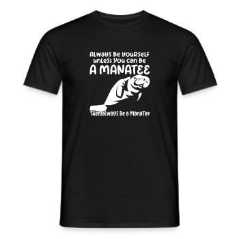 J’adore les lamantins, les dugongs - T-shirt homme - noir - Devant - AI Model Male 178 light (178cm)