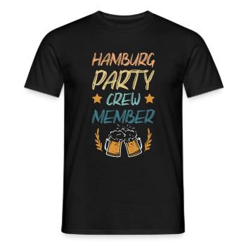 Hamburg Party Crew - Männer T-Shirt - Schwarz - Vorne - AI Model Male 178 light (178cm)