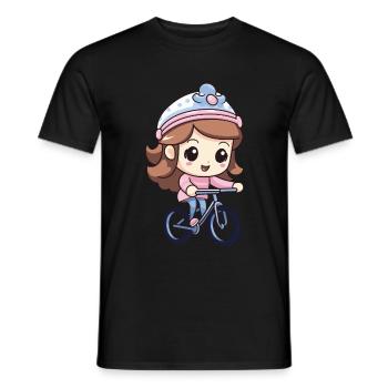 Fille De Bicyclette Mignonne - T-shirt homme - noir - Devant - AI Model Male 178 light (178cm)