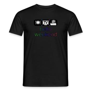 hello weekend - Men's T-Shirt - black - Front - AI Model Male 178 light (178cm)