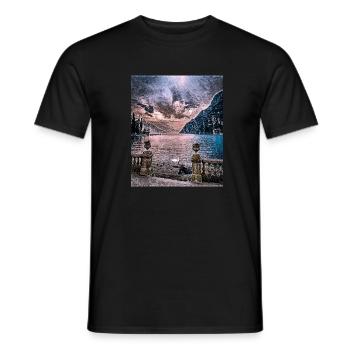 Lake Garda, Italy - Men's T-Shirt - black - Front - AI Model Male 178 light (178cm)