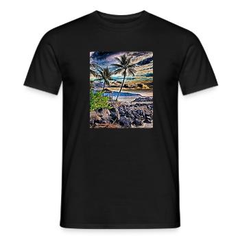 Littoral hawaïen - T-shirt homme - noir - Devant - AI Model Male 178 light (178cm)