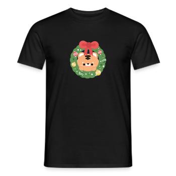 Tiger Christmas - Men's T-Shirt - black - Front - AI Model Male 178 light (178cm)