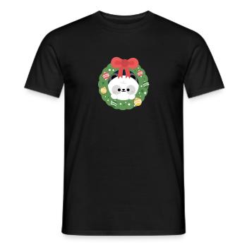 Panda Christmas - Men's T-Shirt - black - Front - AI Model Male 178 light (178cm)