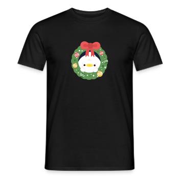 Duck Christmas - Men's T-Shirt - black - Front - AI Model Male 178 light (178cm)