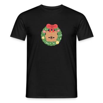 Capybara Weihnachten - Männer T-Shirt - Schwarz - Vorne - AI Model Male 178 light (178cm)