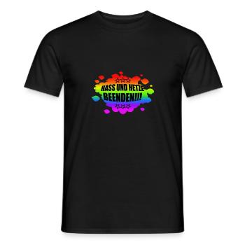 AfD stoppen gegen rechts Demokratie verteidigen - Männer T-Shirt - Schwarz - Vorne - AI Model Male 178 light (178cm)
