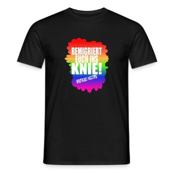 AfD stoppen gegen rechts Demokratie Vielfalt links - Männer T-Shirt - Schwarz - Vorne - AI Model Male 178 light (178cm)