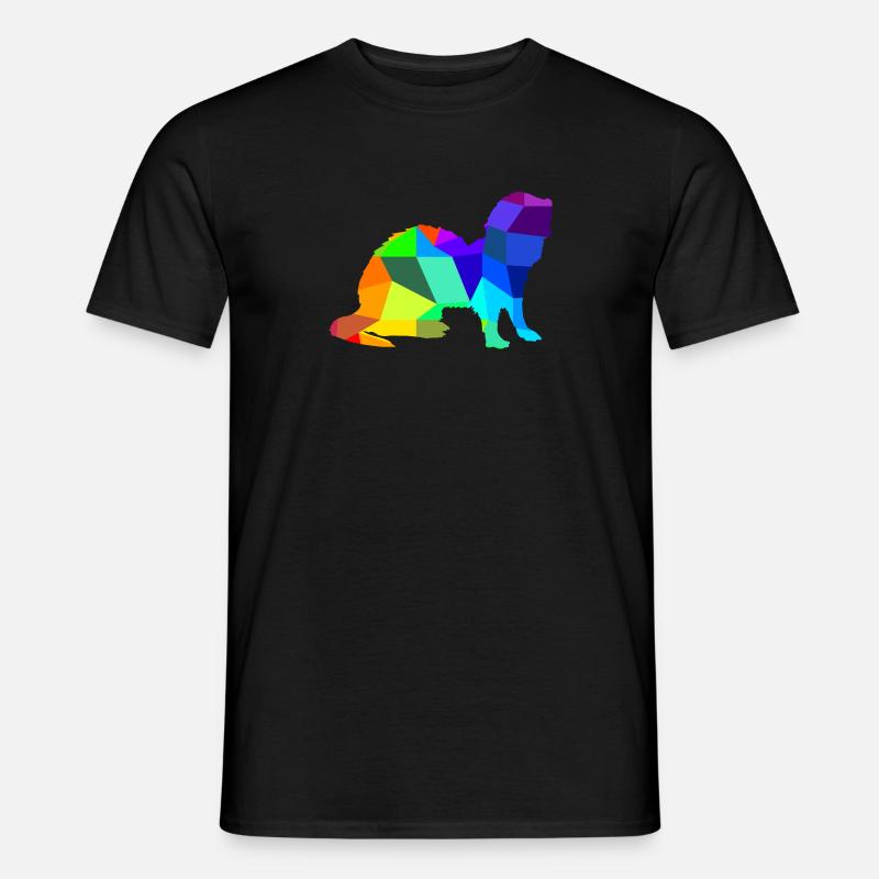 Frettchen Regenbogen Tiere Polygon - Männer T-Shirt - Schwarz