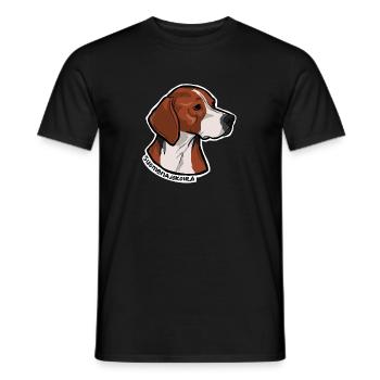Finnish Hound - Men's T-Shirt - black - Front - AI Model Male 178 light (178cm)