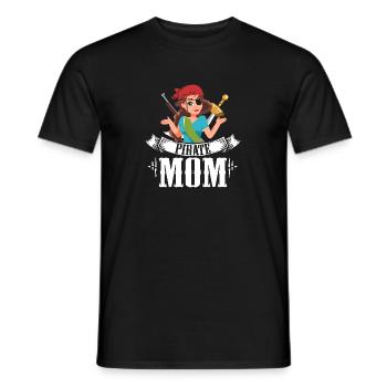 Pirate Mom Gift For A Pirate Mother - Men's T-Shirt - black - Front - AI Model Male 178 light (178cm)