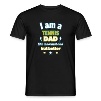Papa TENNISMAN,Cadeau de fête des pères,Tennis - T-shirt homme - noir - Devant - AI Model Male 178 light (178cm)